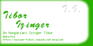 tibor izinger business card